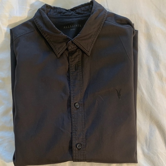 All Saints Other - ALLSAINTS Men's Dark Gray Button Down Shirt